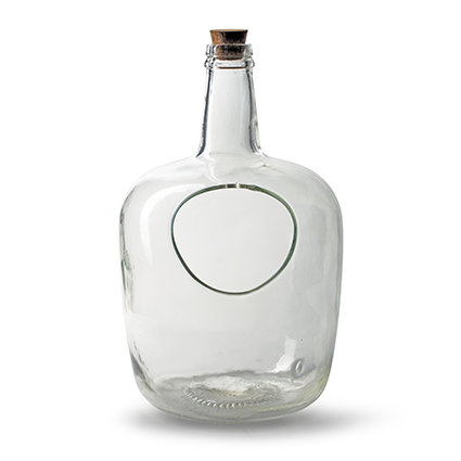 Bottle with hole and cork h37 d22 cm