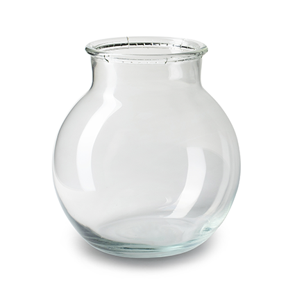 Round vase 'hooper' with rim h20 d20 cm