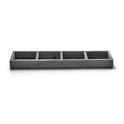 Wooden tray grey 4-comp 3x34x9.5 cm