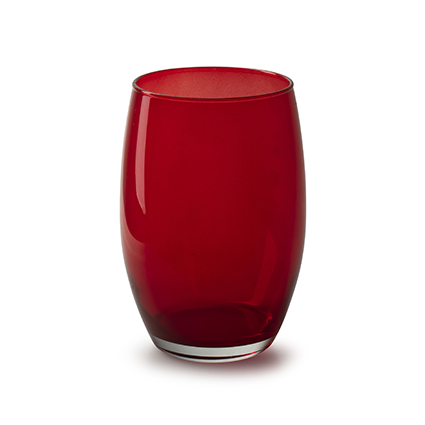 Vase 'galileo' red transparent h20 d14 cm