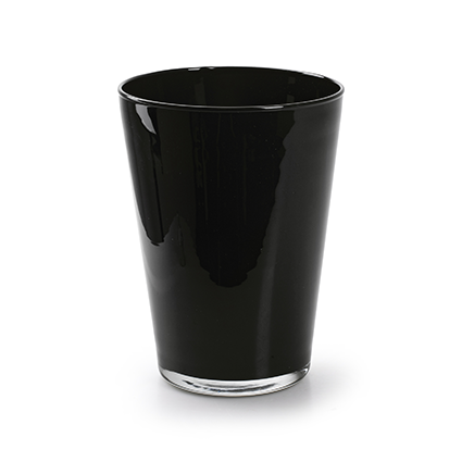Conical vase 'kick' black h20 d14 cm