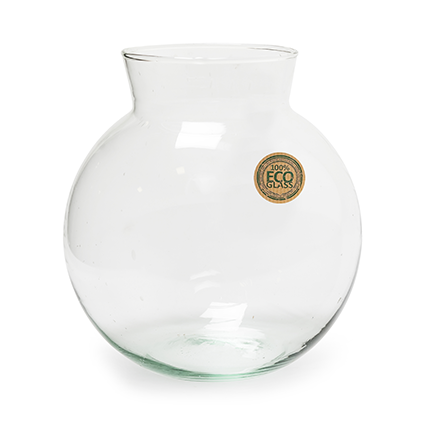 Eco round vase with collar 'hooper' h17