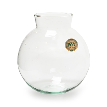 Eco round vase with collar 'hooper' h19