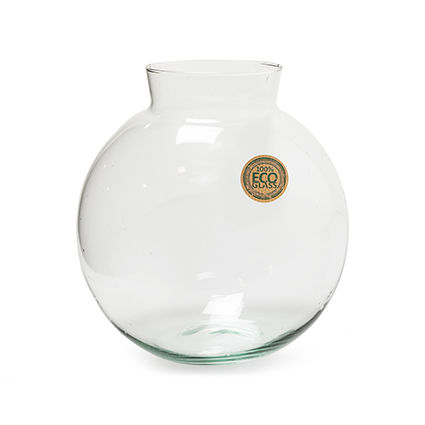 Eco round vase with collar 'hooper' h22