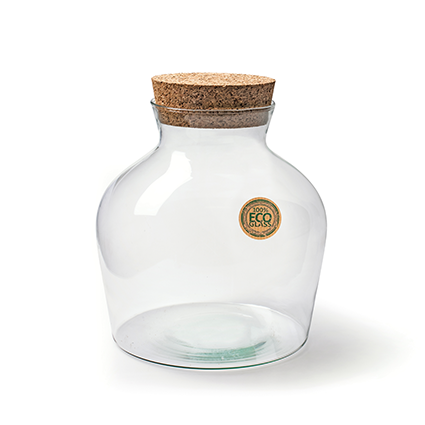 Eco vase+cork 'terrarium' h21 d17 cm