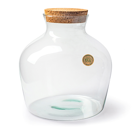 Eco vase+cork 'terrarium' h30 d24.5 cm