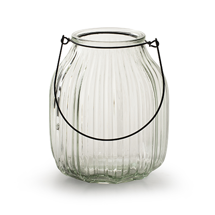 Flower Vase Giro Cylindrical H.20cm D.15cm Round Glass Jodeco Decorative Glass 