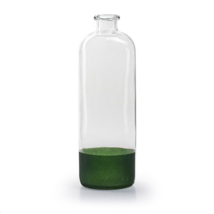 Bottlevase 'jardin' with green rim h33 d11