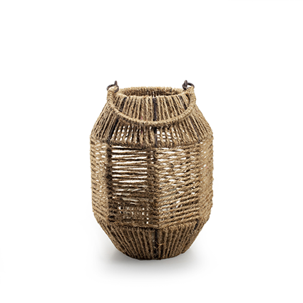 Lantern 'frizzle' with rope h22 d17 cm