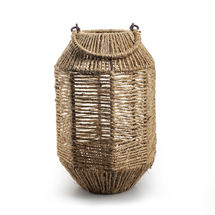 Lantern 'frizzle' with rope h29 d19 cm