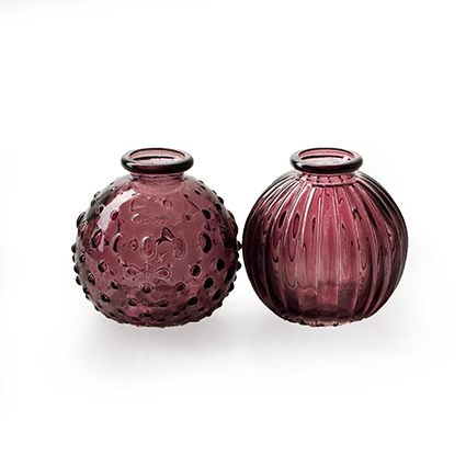 Round vase 'jive' purple 2-ass. h8.5 d8.5 cm