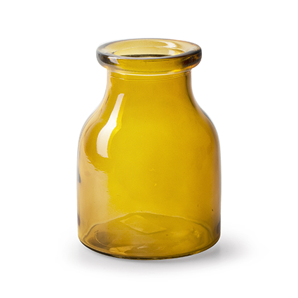 Vaas met rand 'flow' geel h15 d11 cm