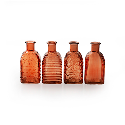 Bottlevase 'frida' orange 4-ass. h13.5 d6.5