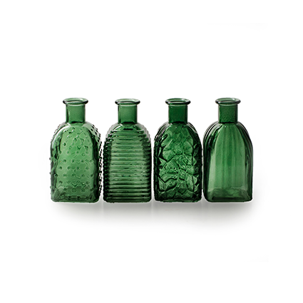 Bottlevase 'frida' green 4-ass. h13.5 d6.5 cm
