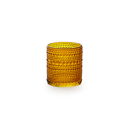 Theelichthouder 'mimizan' geel h9,5 d8 cm