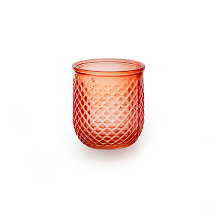 Tealightholder 'kim' orange h9.5 d8.5 cm