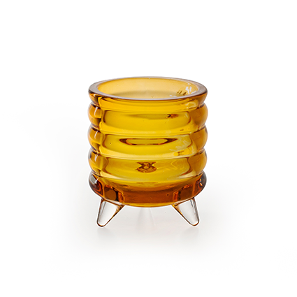Tealightholder 'saskia' yellow h8 d7 cm