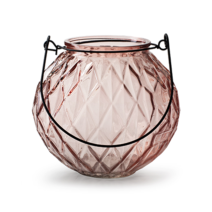 Lantern 'odilia' pink h14.5 d15 cm