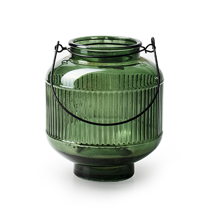 Lantern 'lorren' green h17 d14 cm