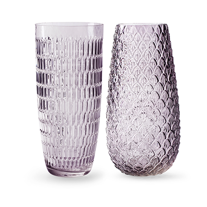 Vase 'ariana' 2-ass. purple h30 d13 cm