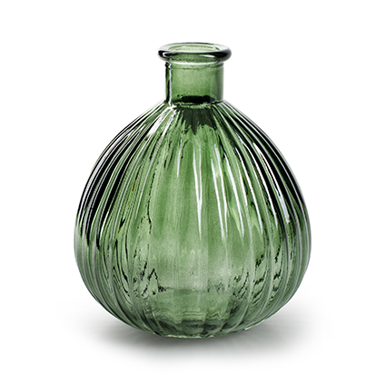 Round vase 'jive' XL green h15 d13 cm