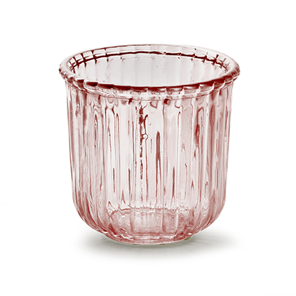 Glass Jar 'day' S pink h10.5 d11 cm
