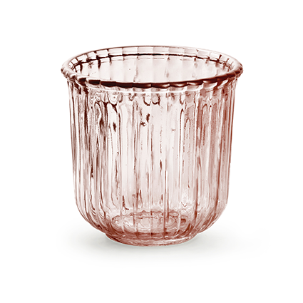 Glass jar 'day' M pink h11.5 d12 cm