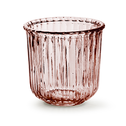 Glass jar 'day' L pink h13.5 d14 cm