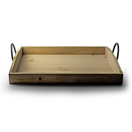 Wooden tray natural h6 d39x39 cm