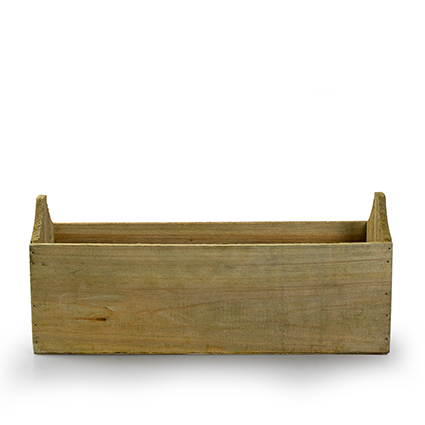 Wooden tray long natural h12 d38x12 cm