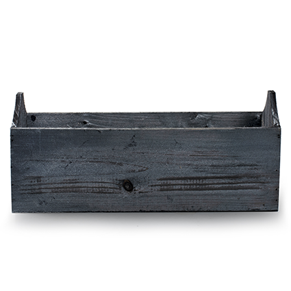 Wooden tray long grey h12 d38x12 cm