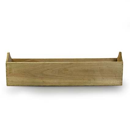 Wooden tray long natural h12 d58x12 cm