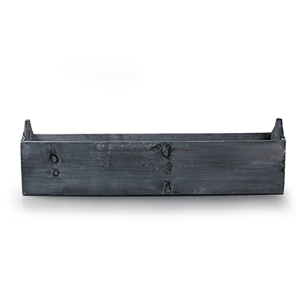 Wooden tray long grey h12 d58x12 cm