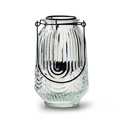 Lantern 'romee' with insert clear h15 d9.5 cm