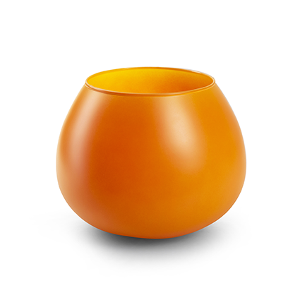 Eco vase 'lassad' matt orange h14 d18 cm