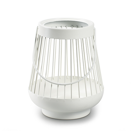 Lantern 'lio' white h15 d13 cm