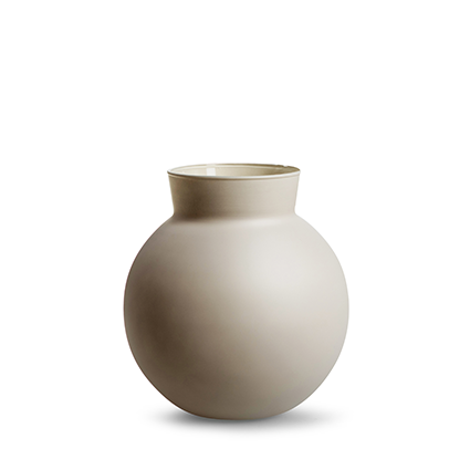 Eco round vase with collar 'hooper' matt grey