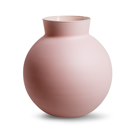 Eco round vase with collar 'hooper' matt pink