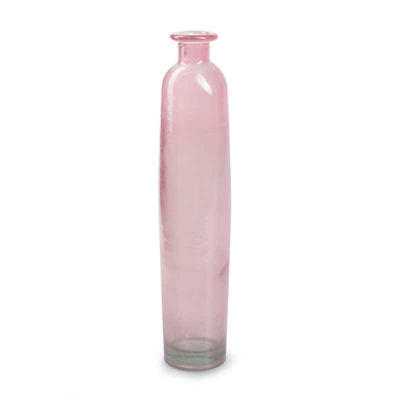 Fles 'tossa' roze h30 d6,5 cm