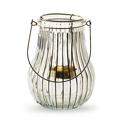 Lantern with handle and insert 'keira' golden