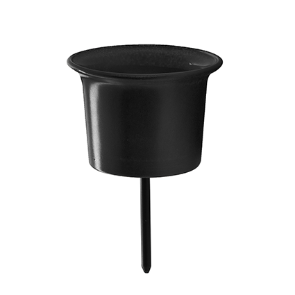 Tealightholder 'joy' black h4.5 cm + pin 5 cm