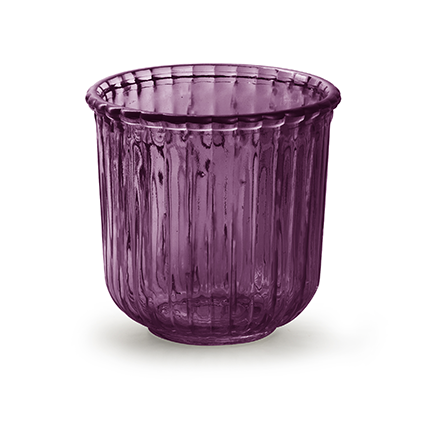 Glass jar 'day' M purple h11.5 d12 cm