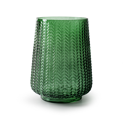 Vase 'storm' green h15 d12 cm