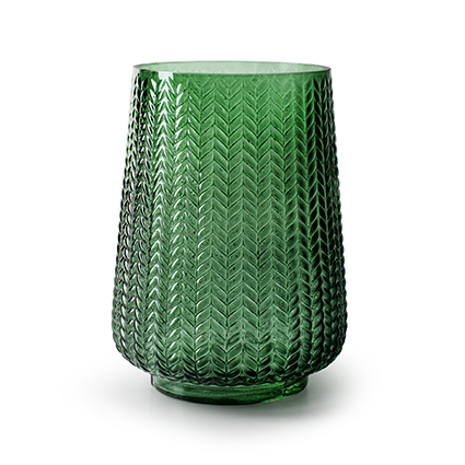 Vase 'storm' green h20 d14 cm