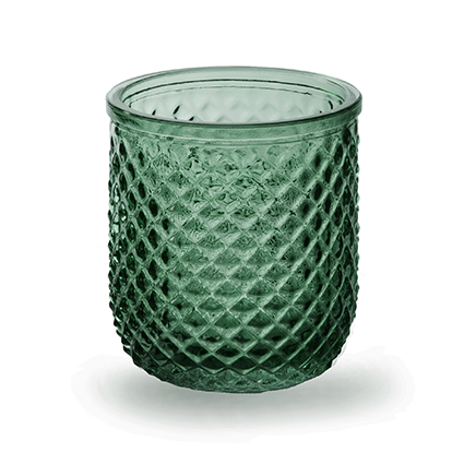 Tealightholder 'kim' green h11.5 d9 cm
