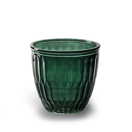 Glass pot 'joey' green h10 d11 cm