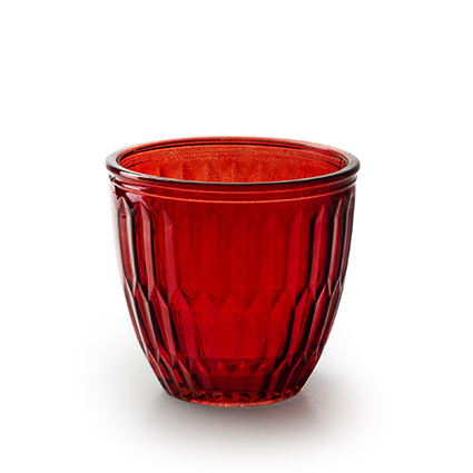 Glaspot 'joey' rood h10 d11 cm