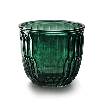 Glass pot 'joey' green h11.5 d13 cm