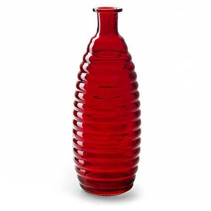 Flesvaas 'lina' rood h25 d8 cm