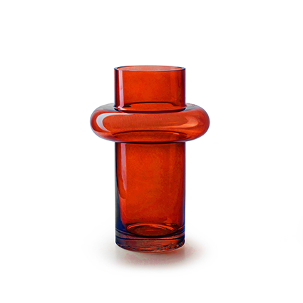 Vase 'charles' red h25 d17 cm